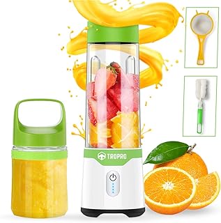 ミキサー 小型 ジューサースムージー 氷も砕ける 野菜 果物 離乳 ジュース 栄養補充 氷 2つコップ 350ML/500ML 6枚刃 2000mAh*2 22000回転 持ち運び 保護機能 携帯 USB充電式 USB出力 日本語説明書