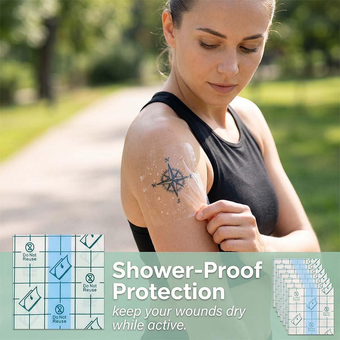 Película De Vendaje Transparente Impermeable, 60 Piezas, 8 X 10Cm/10 X 12 Cm/12Cm X 15Cm Cinta Adhesiva Anti-Alérgica Para Heridas, Tatuajes Para Deportes, Natación, Ducha.