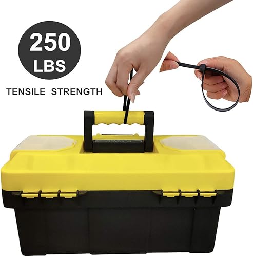 Miniatura 4 de 60 bridas de cables UV multiusos, ultra resistentes, 11.8 pulgadas de ancho 0.51 pulgadas, resistencia a la tracción de 250 libras, color negro