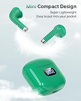 Vista 7 de Auriculares inalámbricos Bluetooth 5.3, reproducción de 40 horas, auriculares estéreo con pantalla LED, estuche de carga IPX7, impermeables