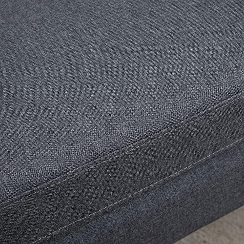 HOMCOM Linen Modern-Curved 2-Seat Sofa Loveseat w/Thick Cushion Wood Legs Foot Pads Single Compact Home Furniture City Flats Grey