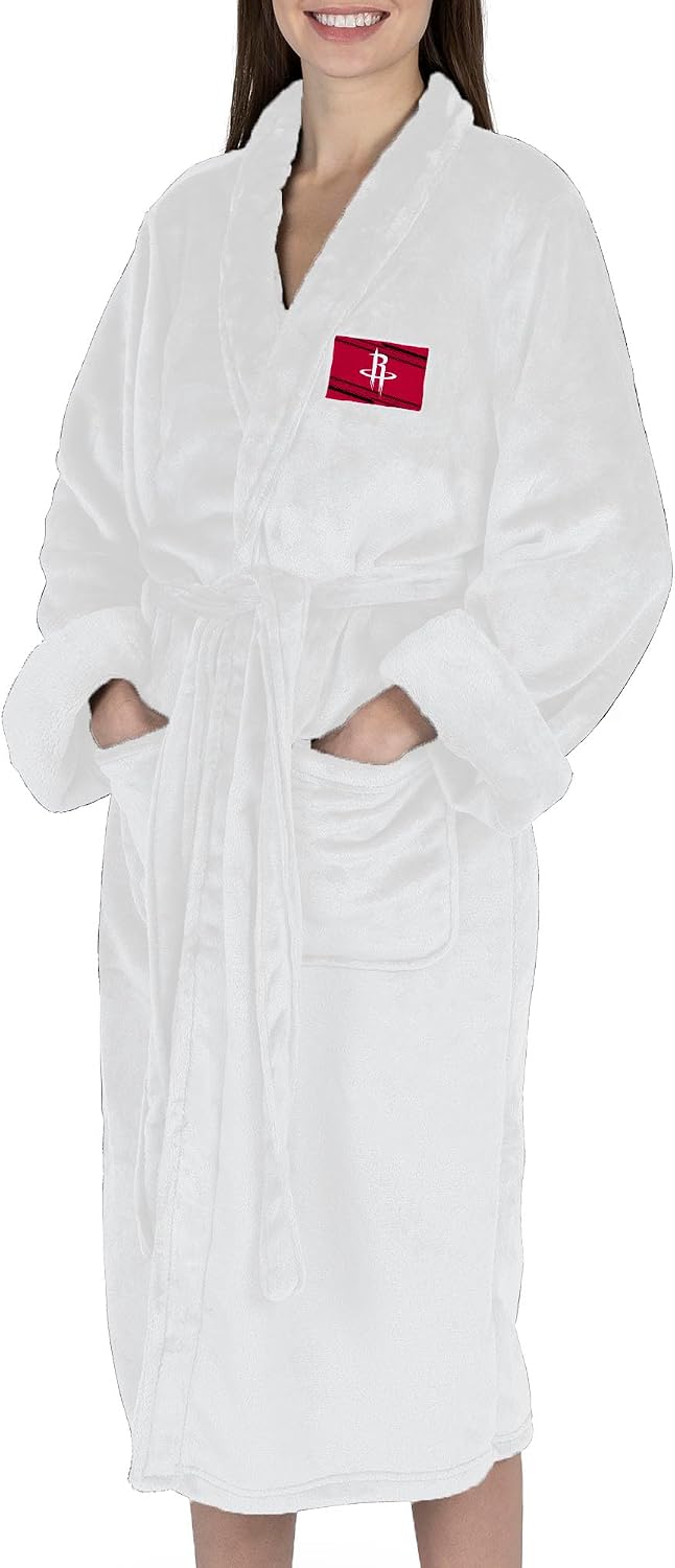 NORTHWEST NBA Fast Track Silk Touch Robe with Logo, Comfortable Lounge Wear for Men and Women