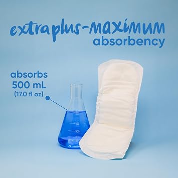 oi Incontinence Pads, Absorbs Up to 17 fl oz, Extra Plus/Maximum, 22ct