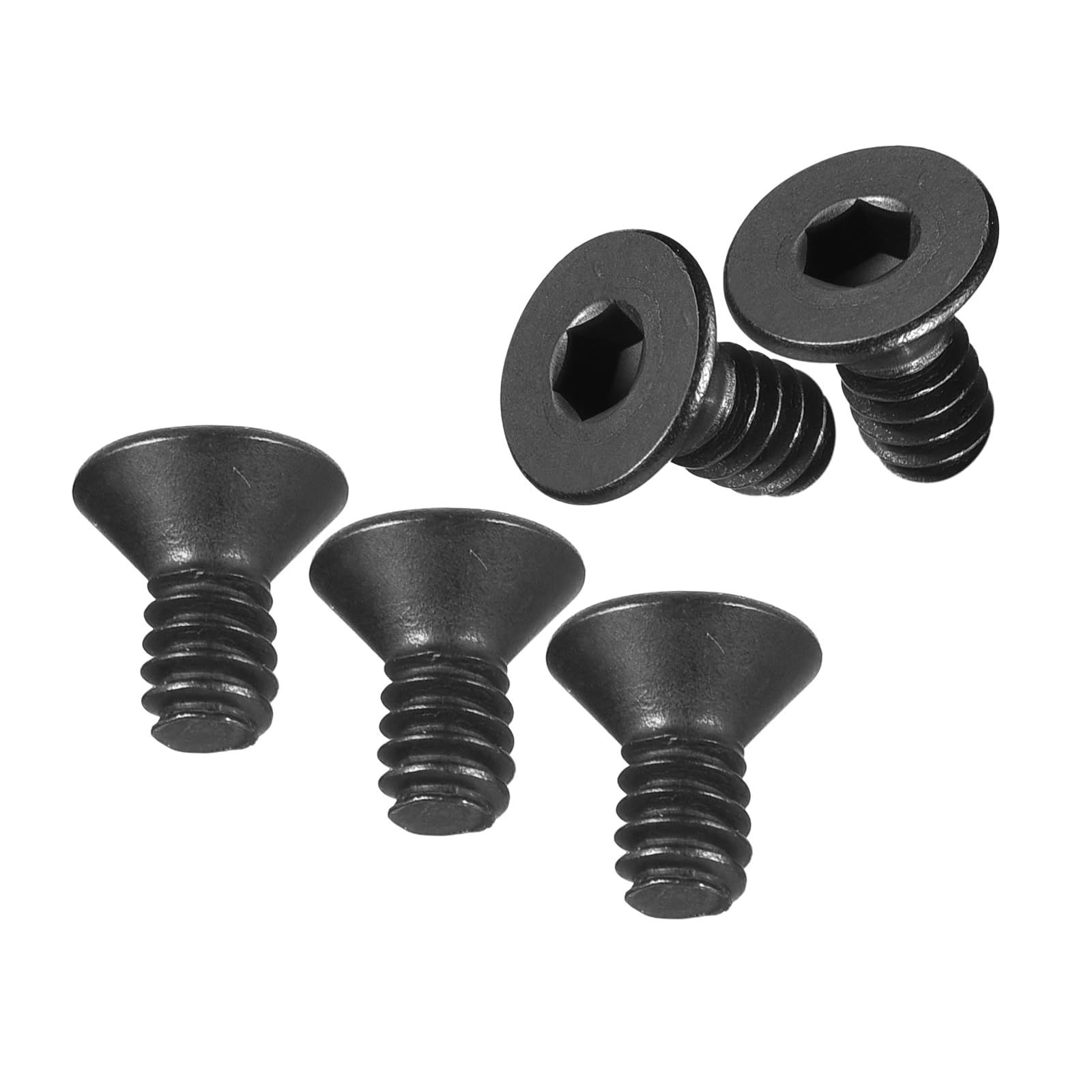 MACHSWON #10-24 x 3/8" Flat Head Socket Cap Screws 10.9 Grade Carbon Steel Countersunk Head Allen Head Bolts Fully Threaded Black Oxide Fasteners 20Pcs