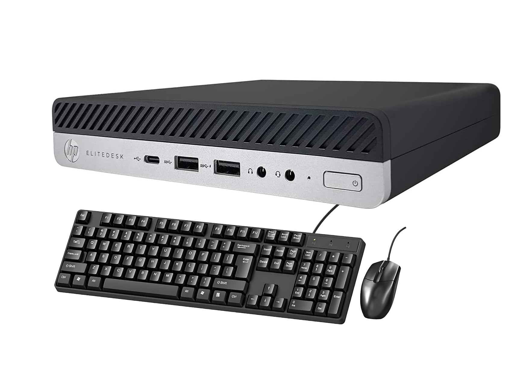 HP EliteDesk 800 G5 Mini Desktop, Intel Core i5-9500T, 16 GB di RAM, SSD da 256 GB, WiFi, Bluetooth, tastiera US QWERTY, Windows 11 Pro (ricondizionato)