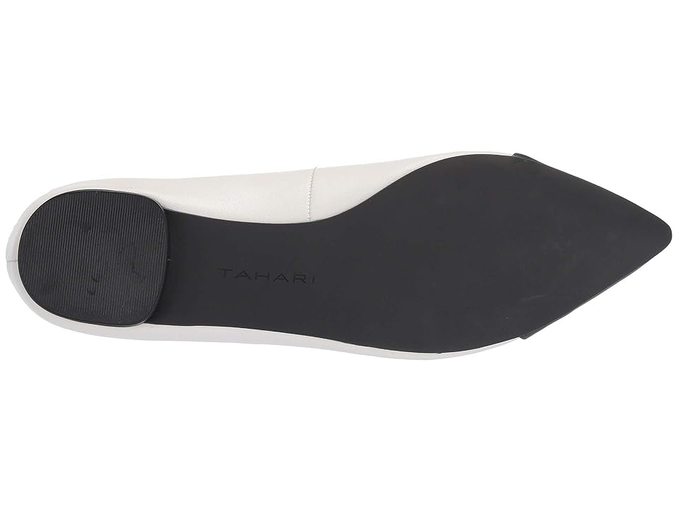 

Tahari Okalani Flat (Cream/Black Leather) Women's Shoes