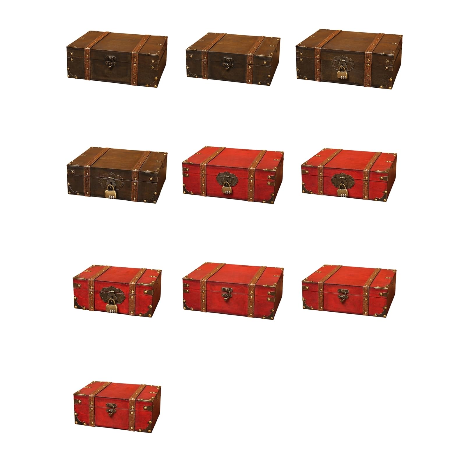 Multifunktionale Aufbewahrungsbox aus Holz für Kommode, Schmuck, Kosmetik, Accessoires, Retro, antikes Geschenk