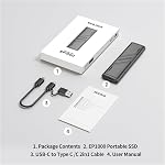 Ediloca EP1000 External Hard Drive 2TB,Portable Ssd,External Solid State Drives Up to 1050MB/s Read, Storage Expansion, Compatible w/USB-C Smartphones, PC, Mac, Tablets, Sleek & Sturdy Design