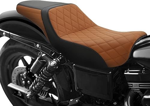 Vista 205 de Asiento de motocicleta para conductor y pasajero, apto para Harley Dyna Wide Glide Low Rider Street Bob Fat Bob FXDF Super Glide Custom FXDC
