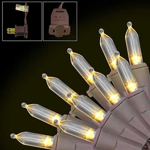 Miniatura 8 de Guirnalda de 150 luces LED de color blanco frío, cable verde de 50 pies, certificado UL, conectable, luces de Navidad para exteriores o interiores