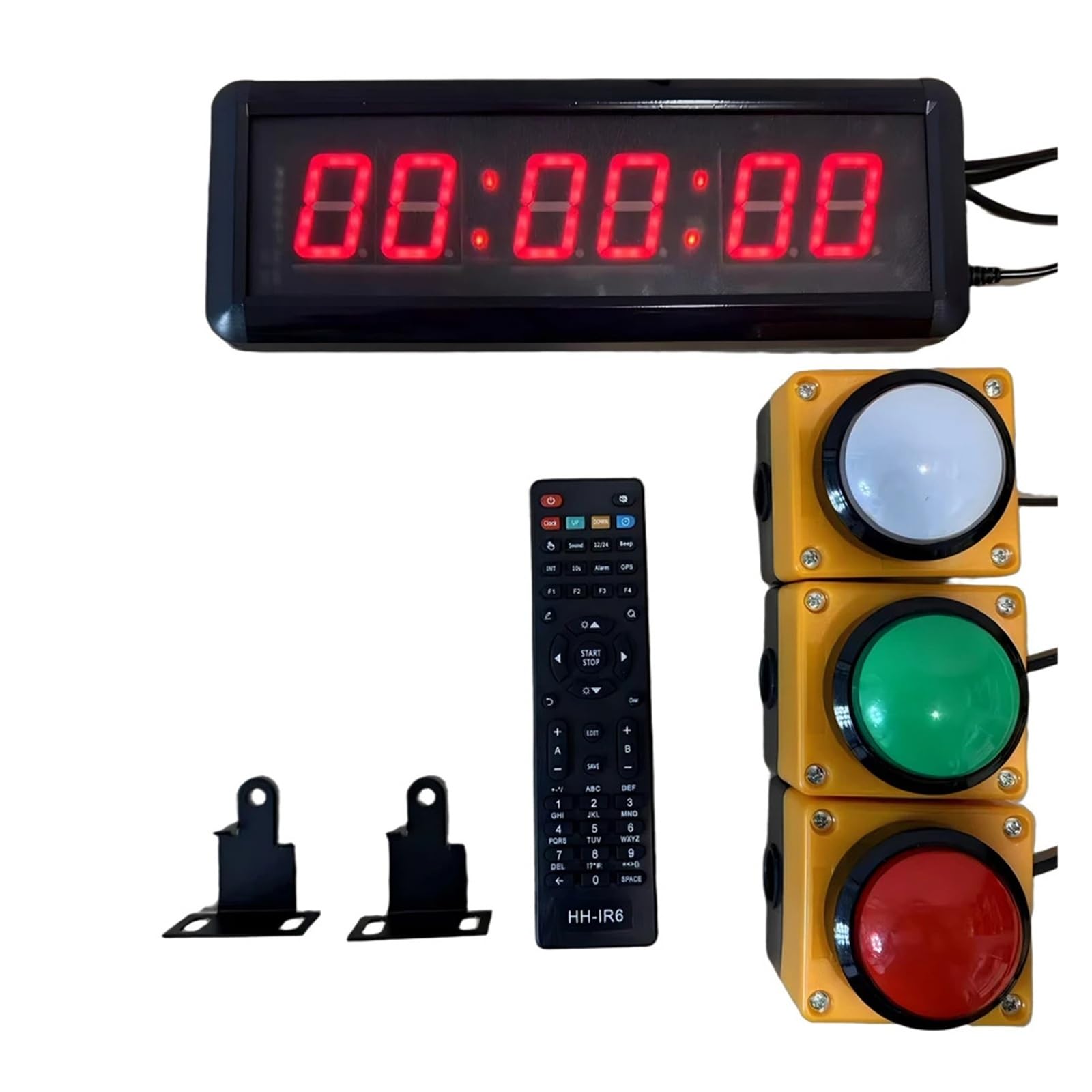 1,5 Zoll Elektronische Digitale Stoppuhr Timer Gym Timing Countdown-Uhr Mit Taste Fernbedienung for Home Gym/Yoga/boxen Helles Display(3pcs 6cm buttons)