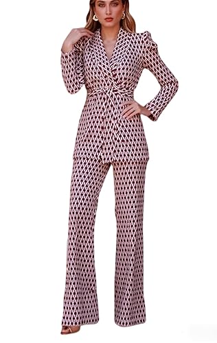SheKiss Casual Pantsuits for Women Dressy Two Piece Business Set