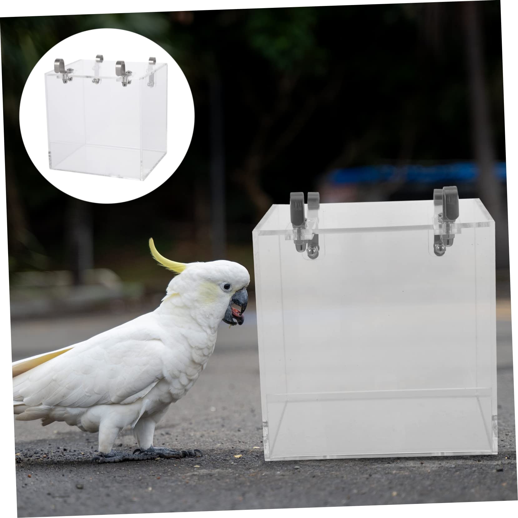 Vogelbadewanne Acryl Badebox für Käfige Dekorativer Vogelduschbehälter