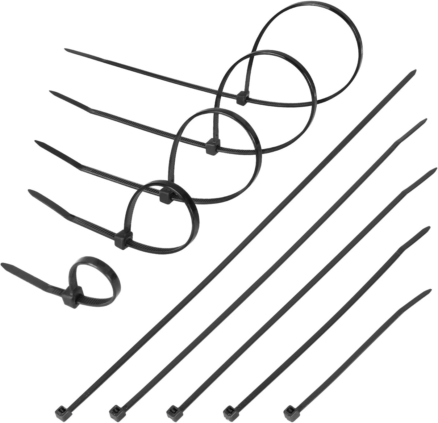 GRANG 12 Inch Zip Ties Black (200pcs), Premium Nylon Zip Ties With 50 Pounds Tensile Strength, Self-Locking Black Zip Ties for Home and Office