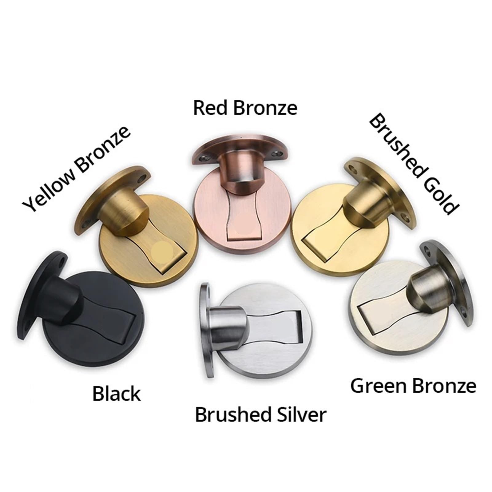 Tope de puerta magnético acero inoxidable 304, soportes ocultos, sin clavos, herrajes for muebles, 3 uds para Puertas de Madera(Gold)