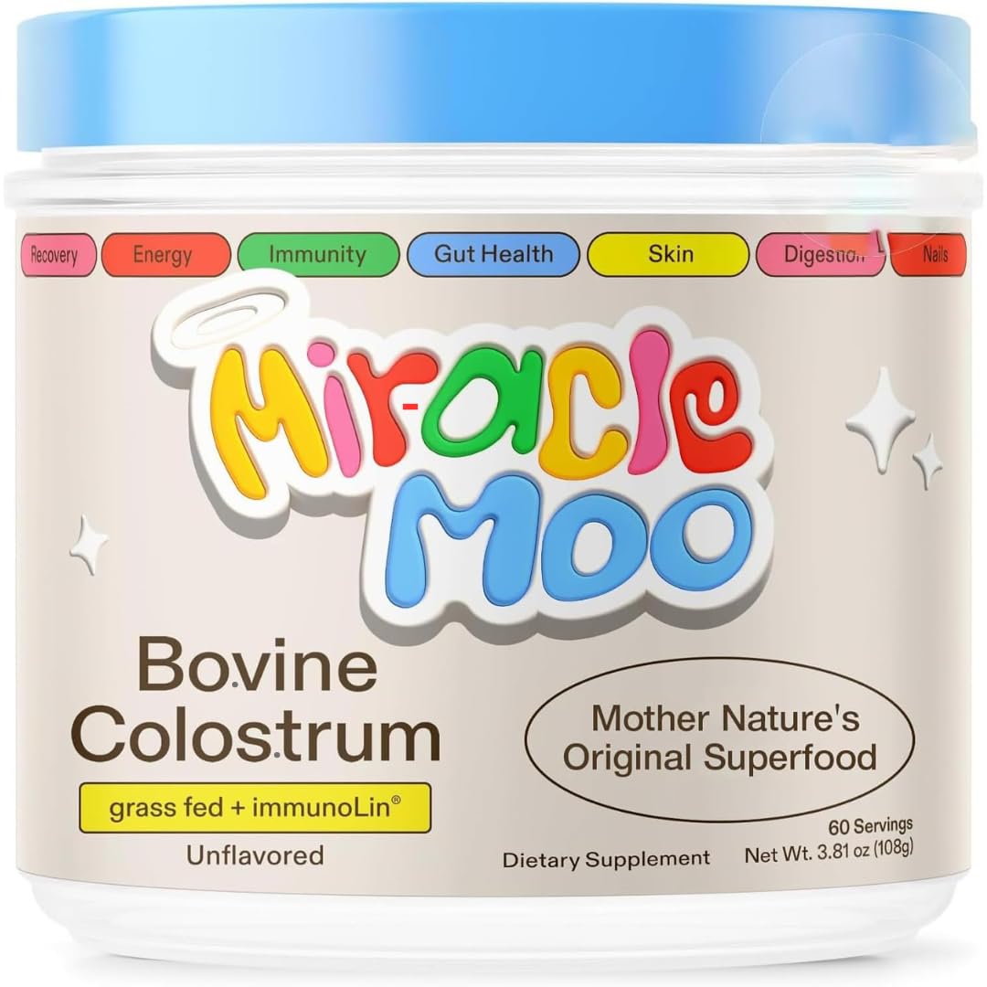 Mir-acle Moo Bovine Colostrum – Immune System Support, Unflavored, 60 Servings