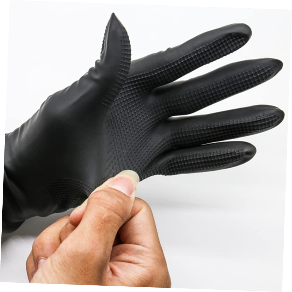 Solustre - 4 pares de guantes de teñido para el pelo, color negro, para peluquería, jardinería, talla S