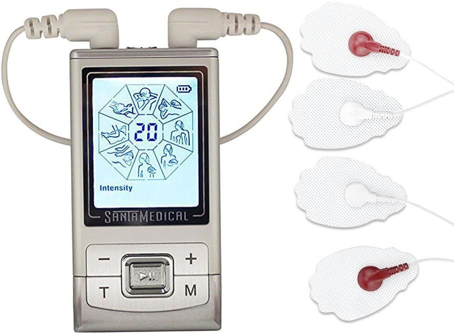 Santamedical PM-510 Tens Unit Electronic Pulse Massager with Rechargeable Battery