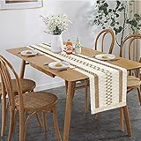 [Tamaño: 180 * 30 cm]: Puede obtener 1 camino de mesa, tamaño: 180 * 30 cm, verifique el tamaño del camino de mesa y su mesa de comedor antes de comprar, confirme si puede lograr el efecto decorativo que desea Mantel es Cálido y elegante, muy adecuado para fiestas temáticas bohemias, también adecuado para decoración de estilo bloque.