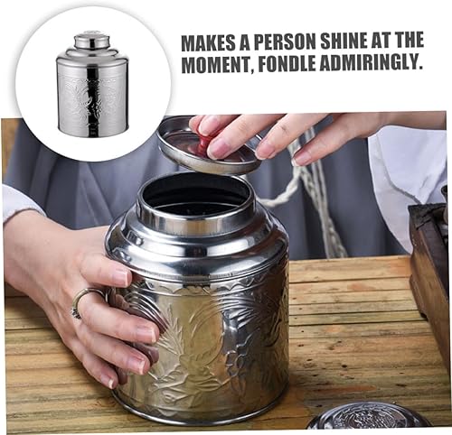 Miniatura 7 de Cabilock Recipiente de té de acero inoxidable para té, hojalata, recipiente de almacenamiento de alimentos para té suelto, café, grano, azúcar y sal