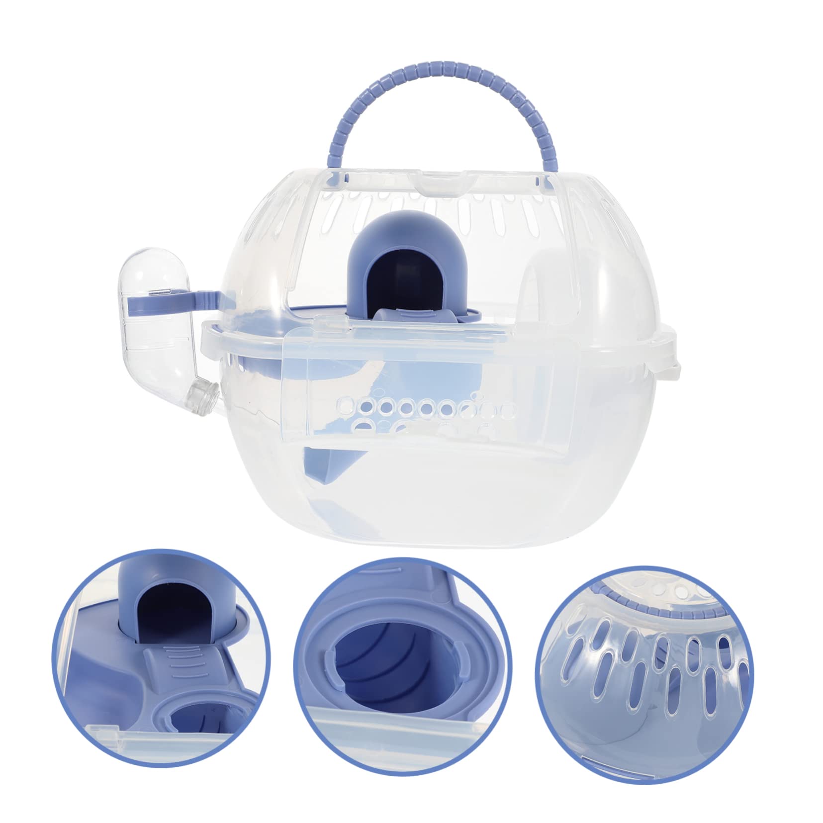 Tragbarer Hamster Reisekäfig für Draußen, Blau aus Kunststoff