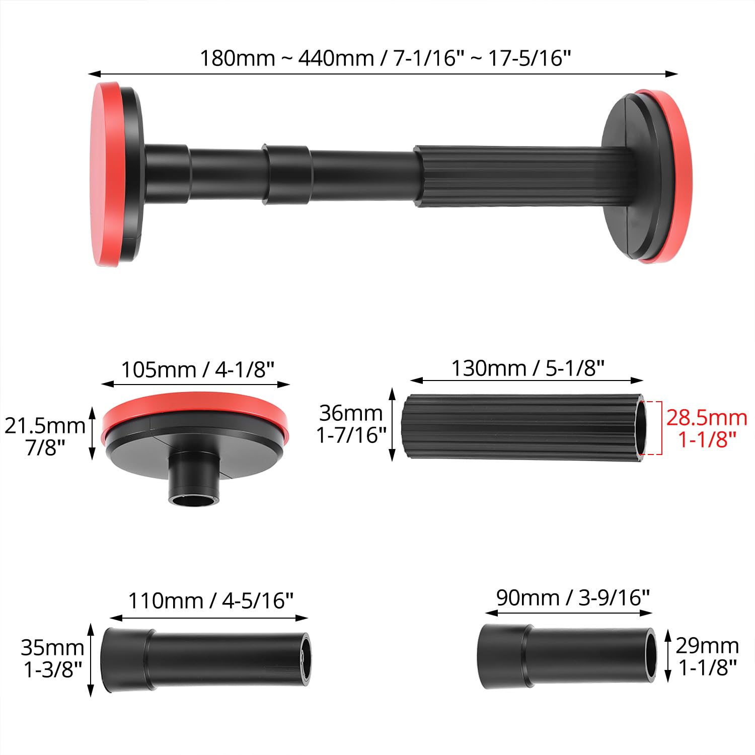 2 Pack Telescopic Support Poles - 440LB Capacity Adjustable Cabinet & Sink Support 7-17.7 Inch