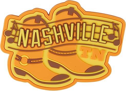 Vagabond Heart Nashville Tennessee PVC Fridge Magnet - Nashville Refrigerator Magnet - Country Music and Cowboy Boots - 3D Retro/Vintage Kitchen Travel Gift - Broadway - Music City