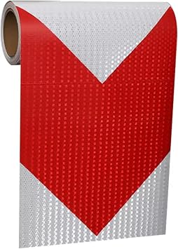 Reflective Tape,Adhesive Reflective Tape, Reflective Tape Adhesive Self-Reflector Stickers Warning 30cm x 3meters MulticolorRed White