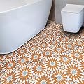 Moroccan Mosaic & Tile House CTP54-02 Alhambra Handmade Cement Tile, 8''X8'', Orange,White,Gray,12
