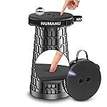 NUMANU 2025 Upgraded Padded Collapsible Stool, Max 620lbs 2.5-18 H Adjustable Portable Folding Stool for Adults, Retractable Foldable Telescopic Seat Camping Chair or Footrest (1PK Padded Seat)
