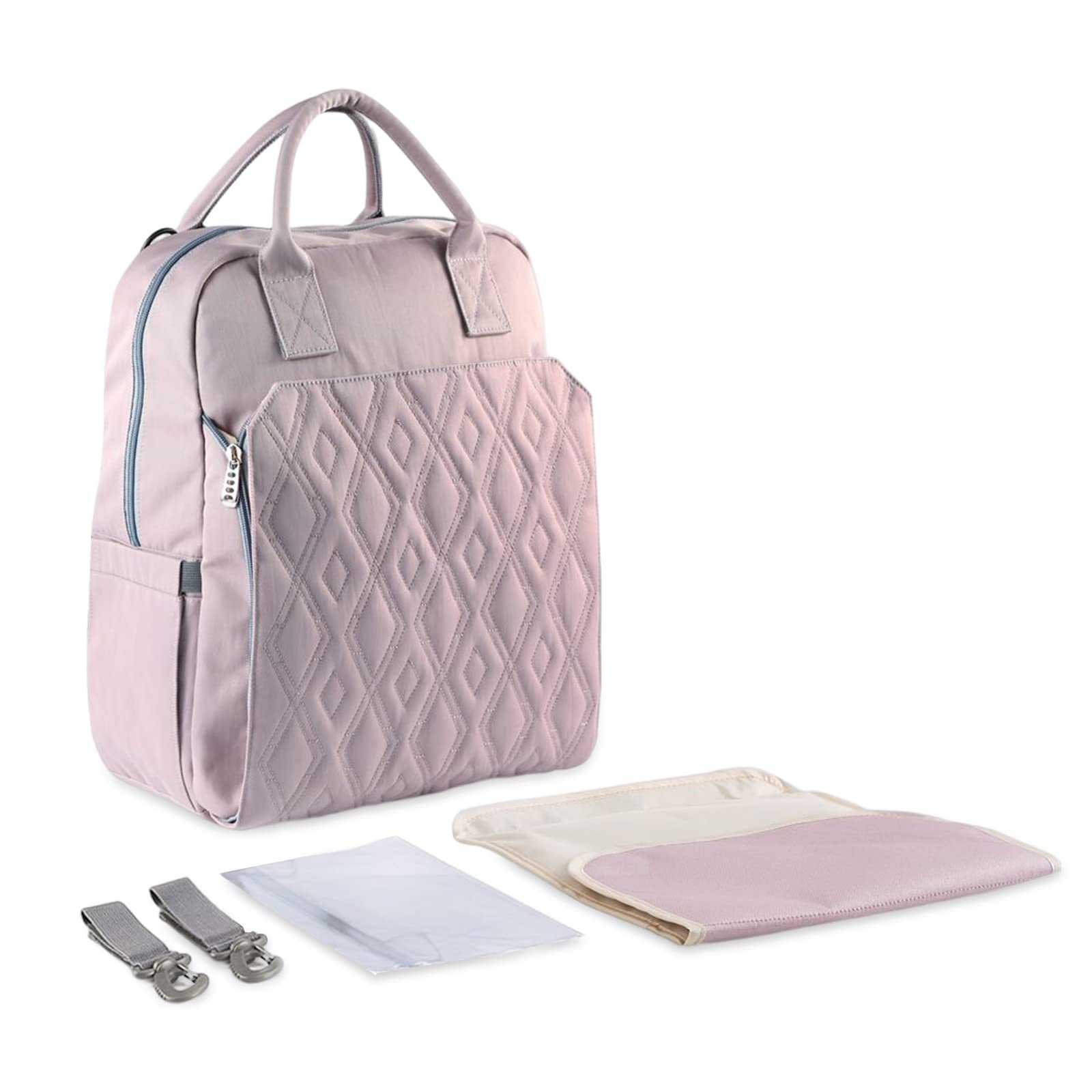 SONARIN Multifunctional Stylish Diaper Bag Backpack,Travel Nappy Changing Bag Mommy Bag with Changing Mat & Stroller Straps(Purple)