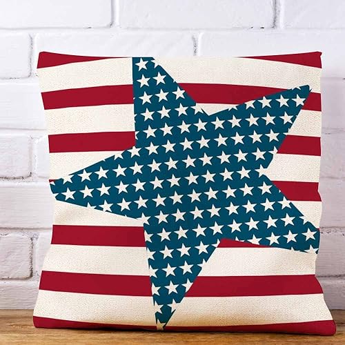Miniatura 3 de IBILIU Fundas de almohada de 4 de julio, diseño de bandera americana, patriótica, decoración del hogar, funda de almohada de 18 x 18 pulgadas