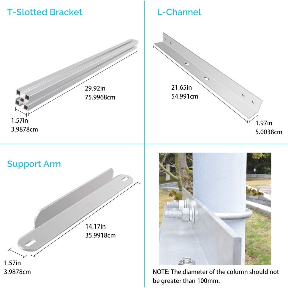 RENOGY Solar Panel Side of Pole Mount for 50W/100W Solar Panel (Mount only) for Flat Surface Off-Grid Systems, and Panels Up to 100W : Patio, Lawn & Garden