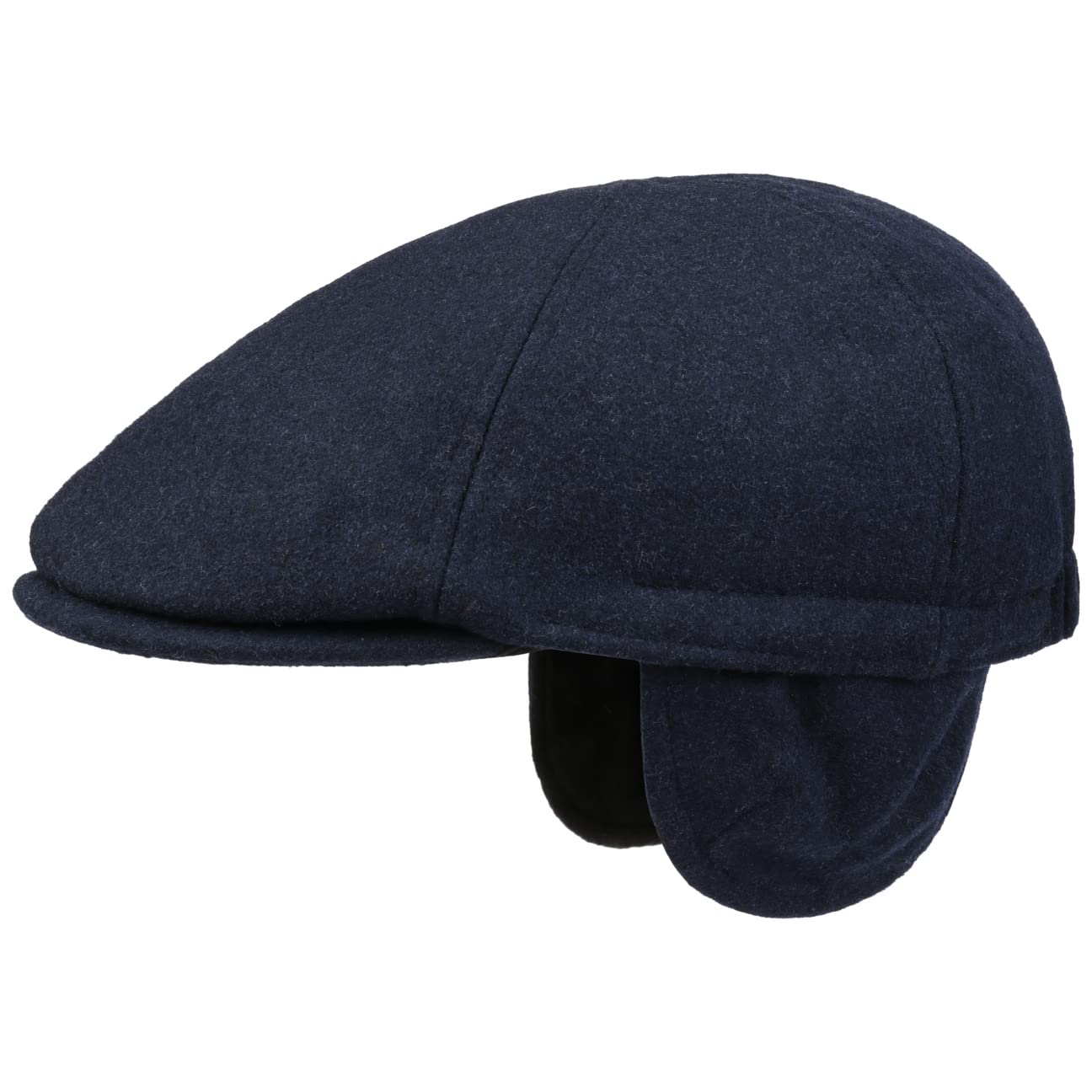 Lipodo Thinsulate Flatcap Earflap Cap Melange Wool Felt Men Autumn Winter Navy M (57-58 cm)