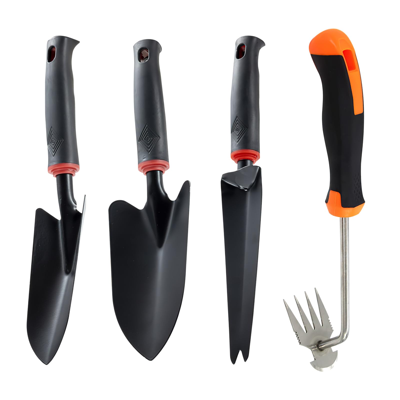 4개 원예 도구 세트 원예 도구 나무 손잡이가 있는 튼튼한 스테인레스 스틸 원예 세트 파기 잡초 심기용 정원 도구  키트-Freehip.co.kr