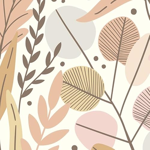 Komar Vlies Fototapete Twigs - Blätter, Wohnzimmer, Schlafzimmer, Dekoration, Tapete, Größe: 200 x 280 cm (Breite x Höhe) - 4 Bahnen - Bahnbreite 50 cm