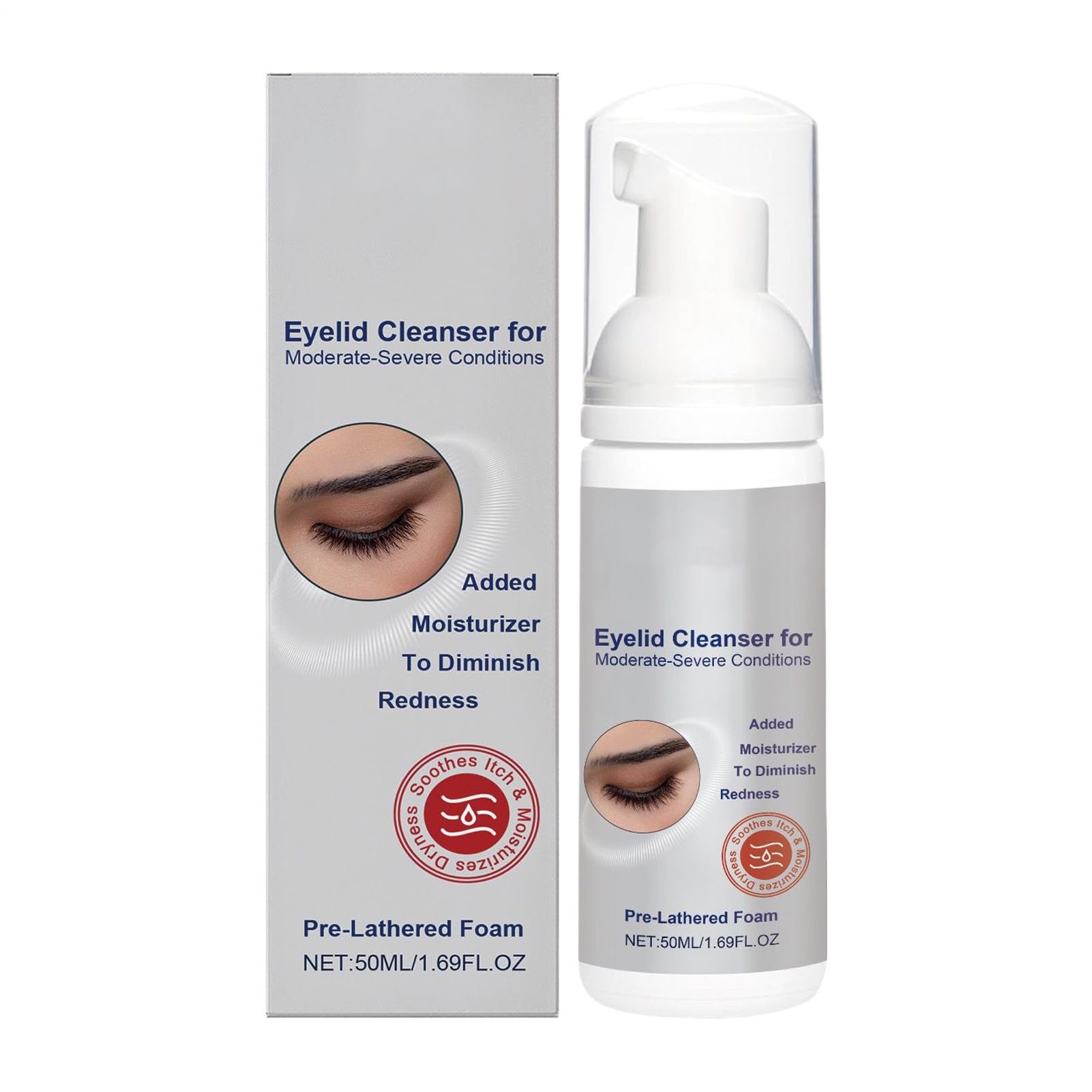 Detergenti per Palpebre,Schiuma Detergente per Ciglia Pulizia Profonda 50 ml | Struccante Idratante Lavaggio Delicato per Pelli Grasse Secche Sensibili Uomini Donne