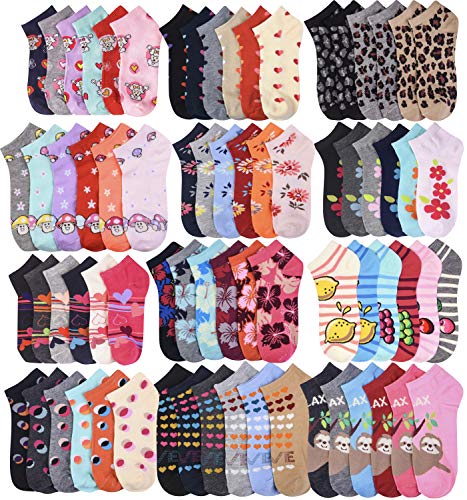 ToBeInStyle Children's Pack of 12 Pairs Low Cut Random Print Assortment Ankle Socks for Boys and Girls3