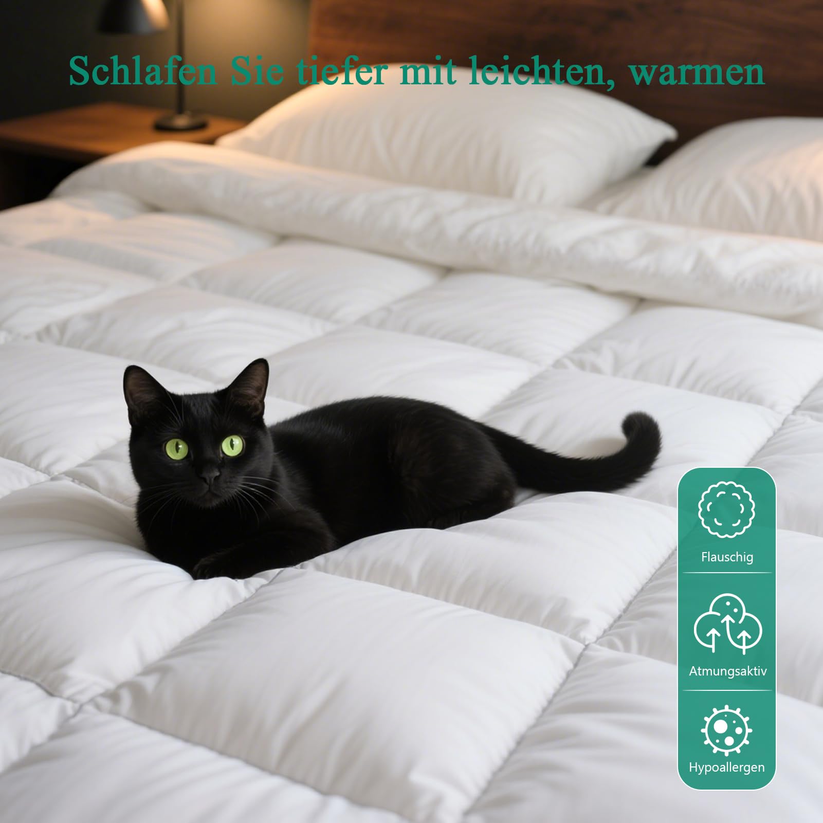 APSMILE Daunendecke 135x200 Ganzjahres Bettdecke 135x200 Hohe Flauschigkeit Gänsedaunen und Federn, 100% Ägyptische Baumwolle, Allergiker Natur Duvet RDS Zertifiziert für Tierwoh