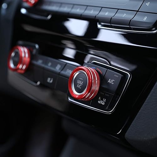 Miniatura 5 de YIWANG Aleación de aluminio Car Styling Aire acondicionado Perillas de Audio Circle Trim 3 unids para BMW 1 2 3 4 Series F30 F34 F46 GT X1 F47 F48
