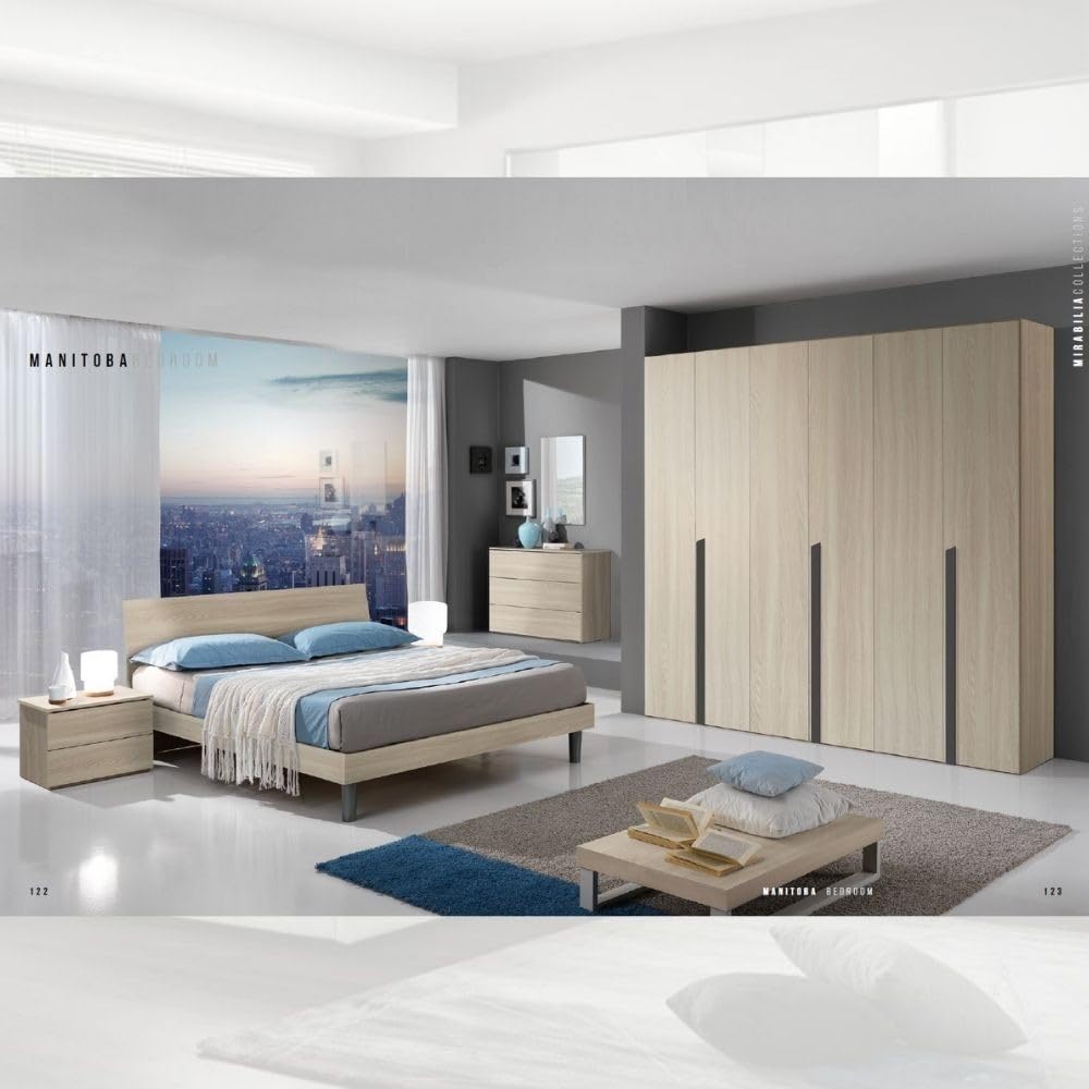 DecHome - Cassettiera Camera da Letto con 3 Cassetti in Legno Dimensioni 105x45x75 Olmo