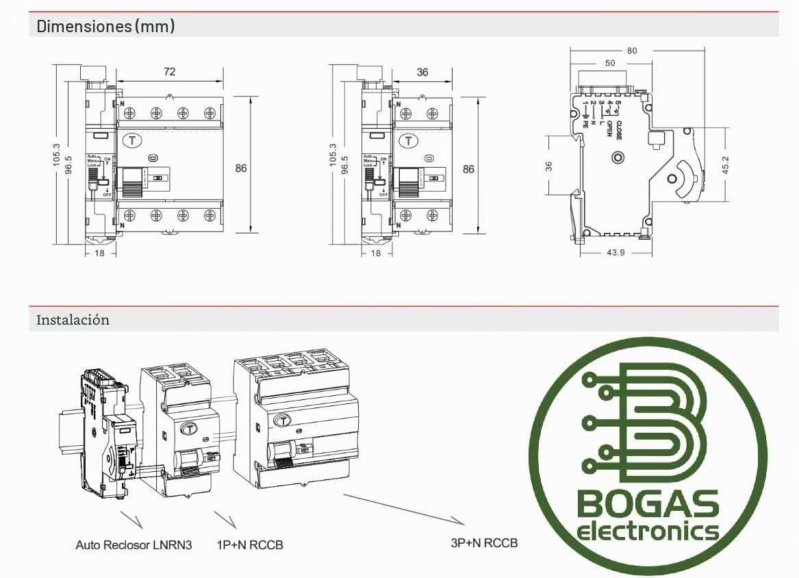 Interruptor Diferencial de Clase Curva | Type B | Auto rearmable | C E | (2 Polos 30mA)