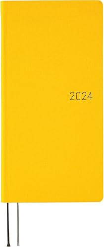 Hobonichi Techo Weeks InglésAlto y Delgado TamañoEnero 2024 Inicio Colores Poppin' Amarillo