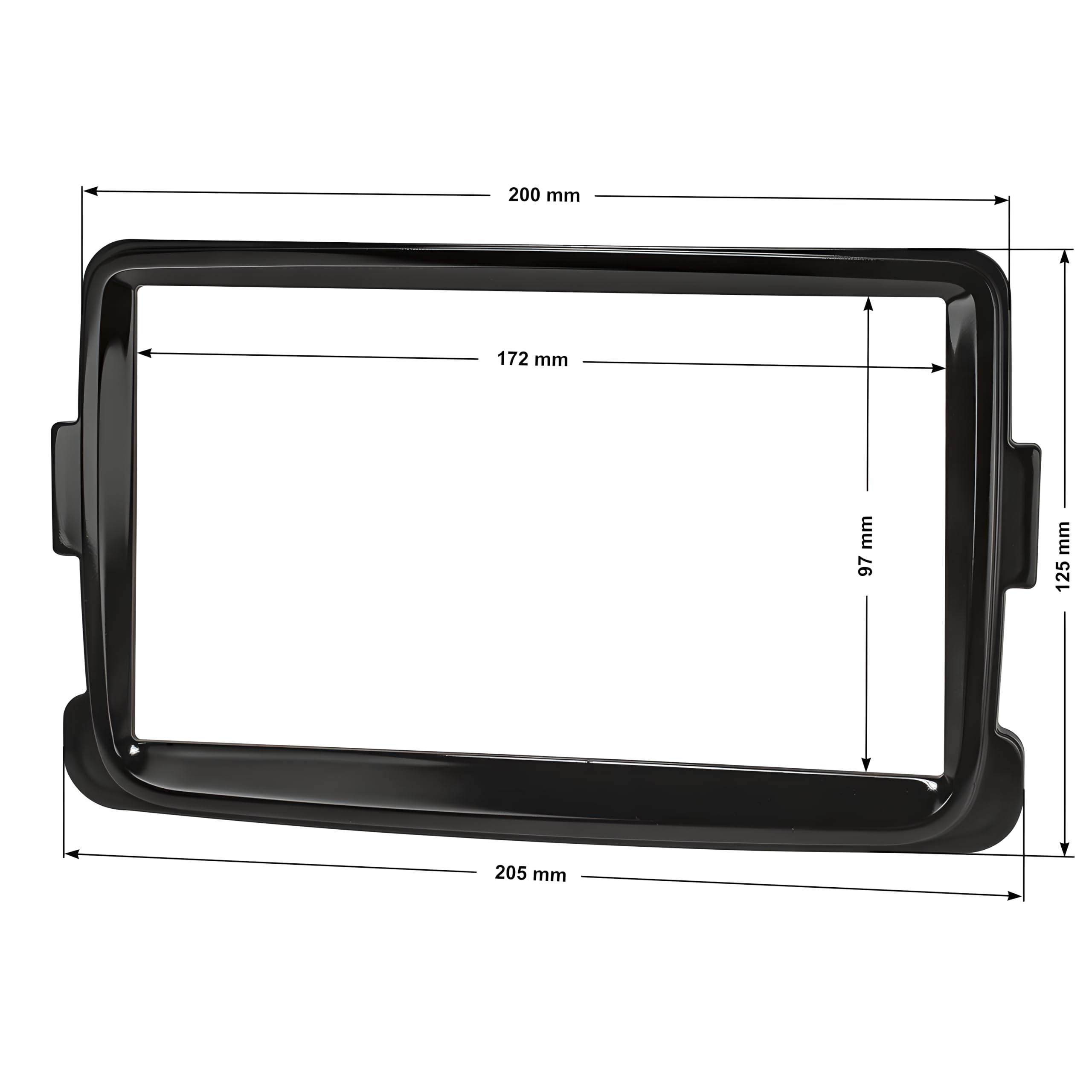 Sound-way Kit de Montage Autoradio, Façade Cadre de Radio 2 DIN, Adaptateur Compatible avec Dacia Duster, Logan, Sandero, Dokker, Lodgy/Renault Symbol, Captur, Trafic Noir Brillant