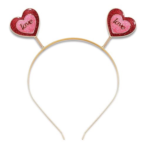 Diadema de corazón para el día de San Valentín con diamantes de imitación diseño de corazón para fiestas de cumpleaños regalo para novia y esposa