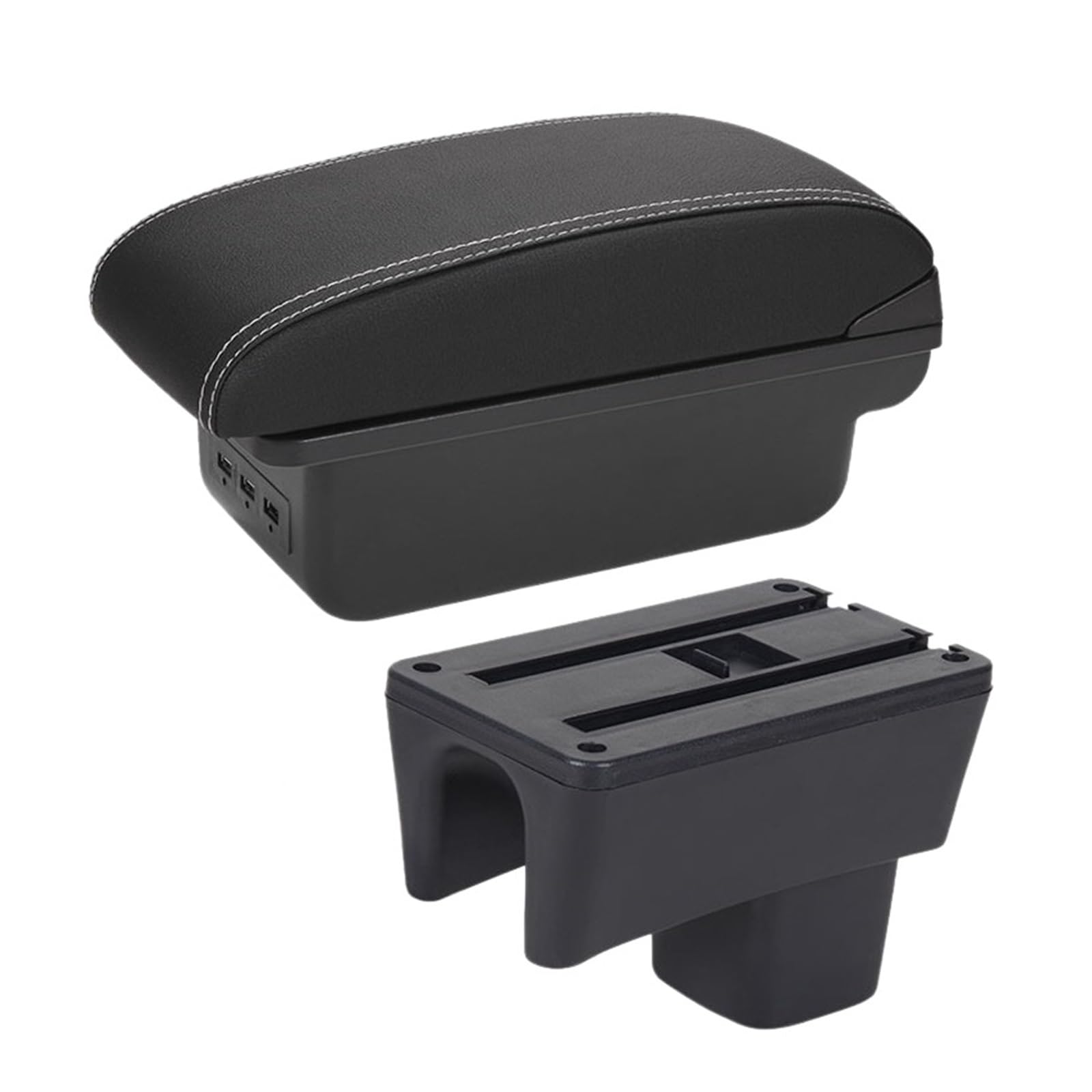 luoliang car seat armrest For Suzuki For Swift 2005-2023 Armrest Box Car Accessories Interior Details Storage Retrofit Parts(B3 Black white 3USB)