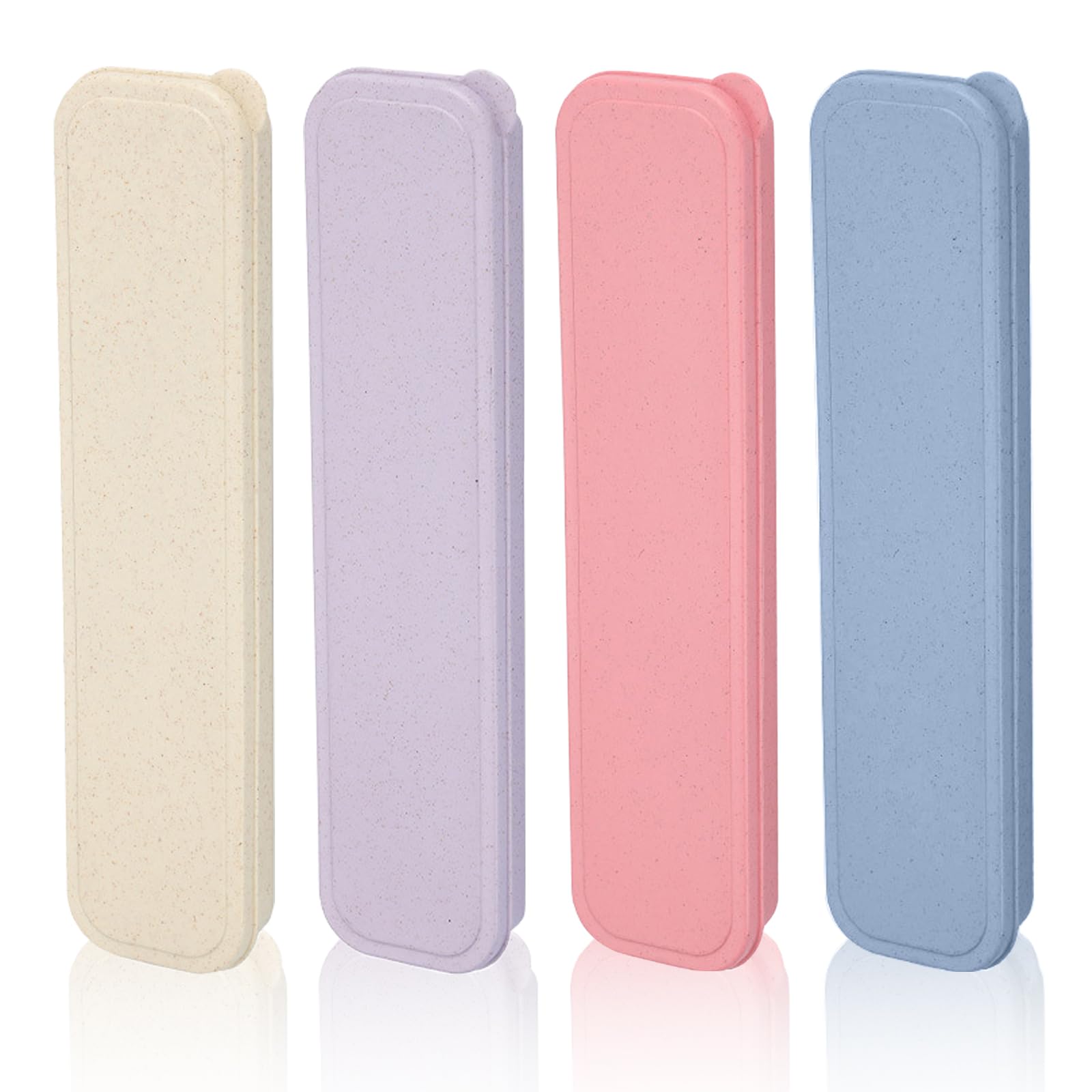 YUDAWN 4PCS Portable Flatware Box, Cutlery Box Travel Tableware Cases Utensil Case Flatware Storage for Fork Spoon Chopsticks Office School Camping Picnics