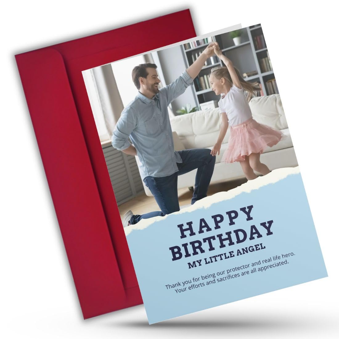 AanyaCentric 5.8x8.3 Inch Customised Photo Printed Birthday Greeting Card Personalised Unique Card For Family, Husband, Wife, Boyfriend, Girlfriend, Son, Daughter