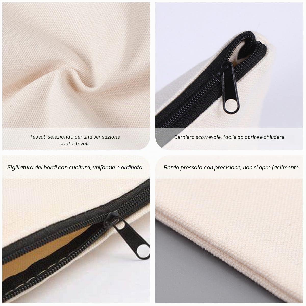 Astuccio Tela,Astuccio in Tela Bianco,Pochette Tela,20 Pezzi Astuccio per Matite Fai Da Te per Scuola,Trucco e Bricolage, Astuccio Bianco 21x13cm
