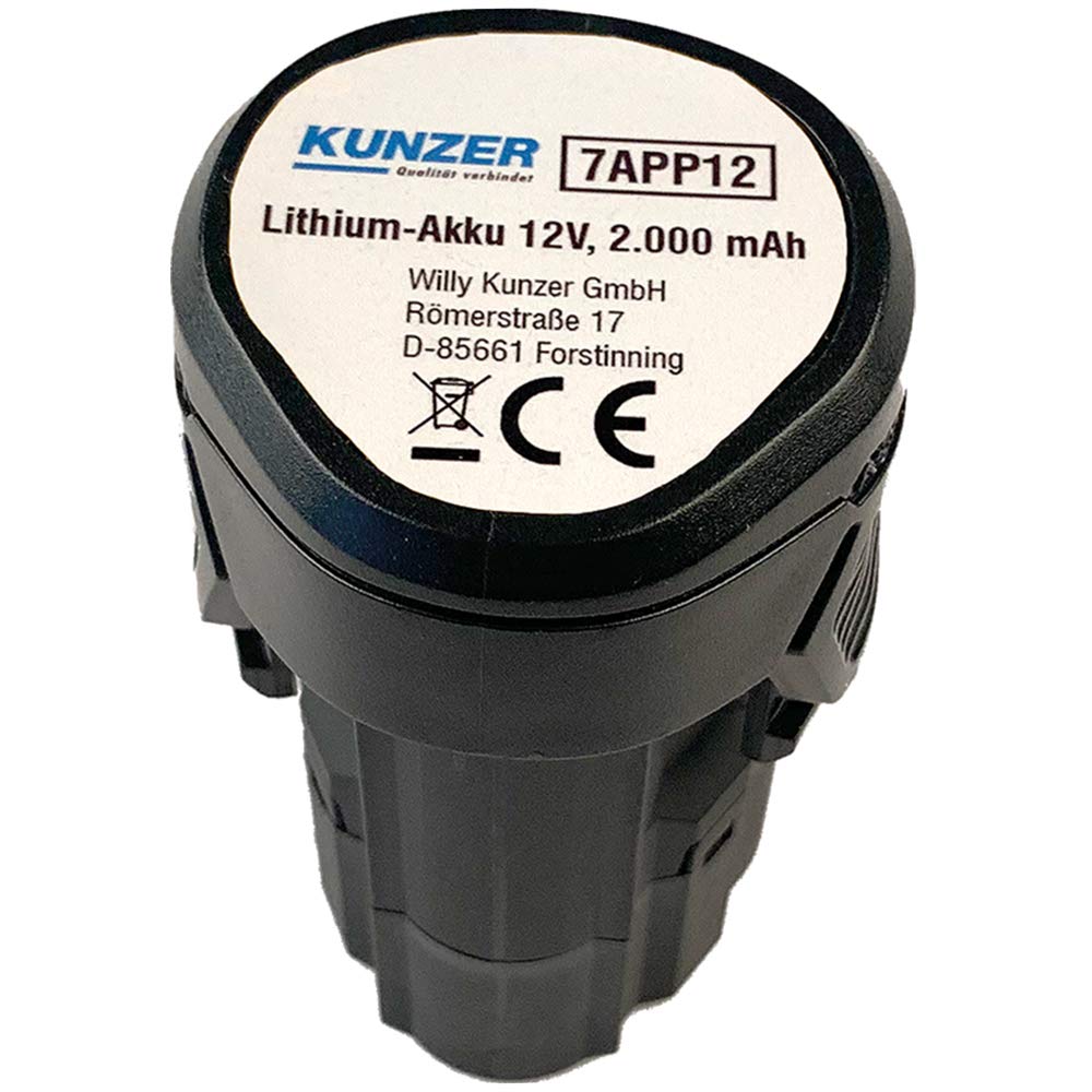 Kunzer7APP12 Lithium Battery 12 V, 2000 mAh - Powerful and Compact for Various Tools - Rechargeable